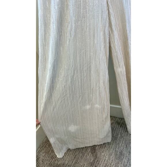 SABINA MUSAYEV Peleg Plunge Neck Jumpsuit Pearl Blush Size Medium, No Belt - Picture 6 of 12